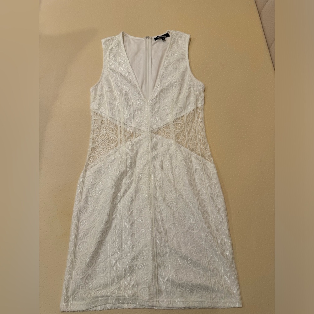 White Misguided white formal dress size 12